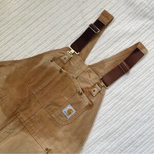 Carharrt R03 Brown Insulated Duck Canvas Work Bib Overalls | 38x30